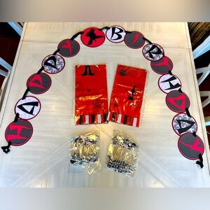 Ninja Bday Party Supplies - Handmade Birthday Banner, Tablecloths & Cupcake Tops